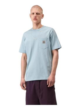 Camiseta Hombre Carhartt WIP Pocket Celeste