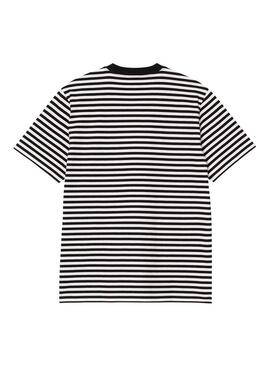 Camiseta Hombre Carhartt WIP Ezra Pocket Rayas Negra