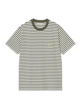 Camiseta Hombre Carhartt WIP Ezra Pocket Rayas Verde