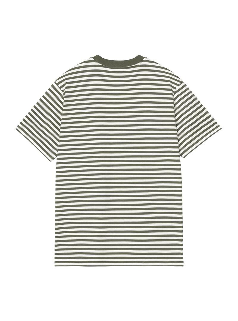 Camiseta Hombre Carhartt WIP Ezra Pocket Rayas Verde