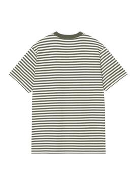 Camiseta Hombre Carhartt WIP Ezra Pocket Rayas Verde