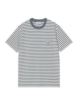 Camiseta Hombre Carhartt WIP Ezra Pocket Rayas Azul