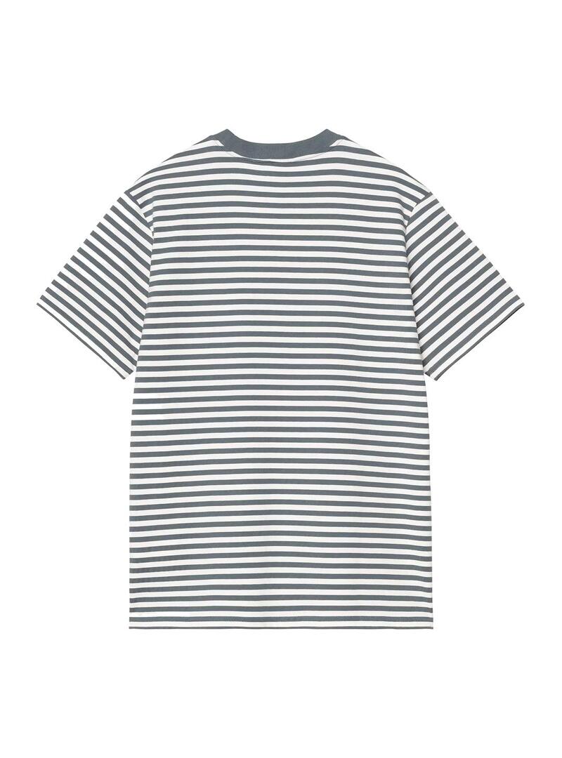 Camiseta Hombre Carhartt WIP Ezra Pocket Rayas Azul