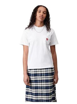 Camiseta Mujer Carhartt WIP Pocket Heart Blanca