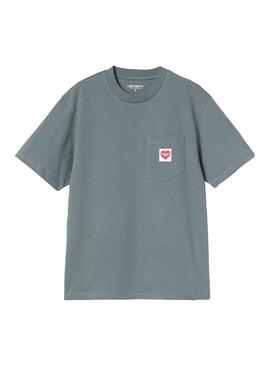 Camiseta Mujer Carhartt WIP Pocket Heart Azul