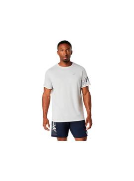 Camiseta Hombre Asics Icon Ss Top Gris