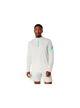 Sudadera Hombre Asics Icon Ls 1/2 Zip Blanco