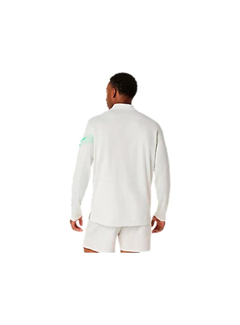 Sudadera Hombre Asics Icon Ls 1/2 Zip Blanco