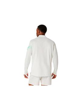 Sudadera Hombre Asics Icon Ls 1/2 Zip Blanco