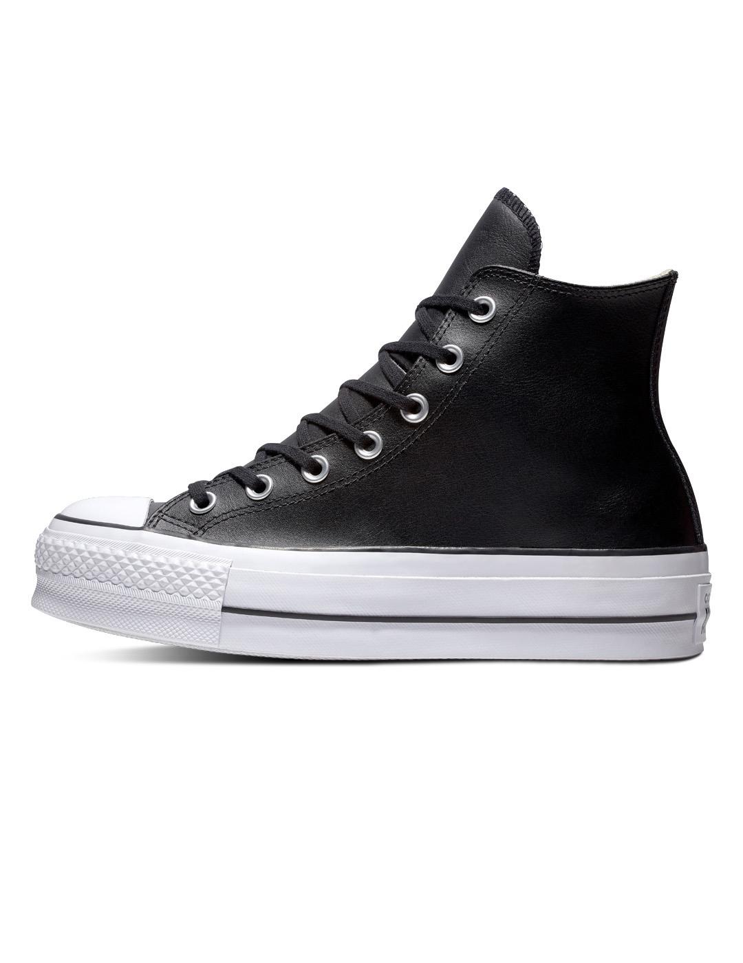 Zapatilla Mujer Converse All Star Lift Clean Piel Negro