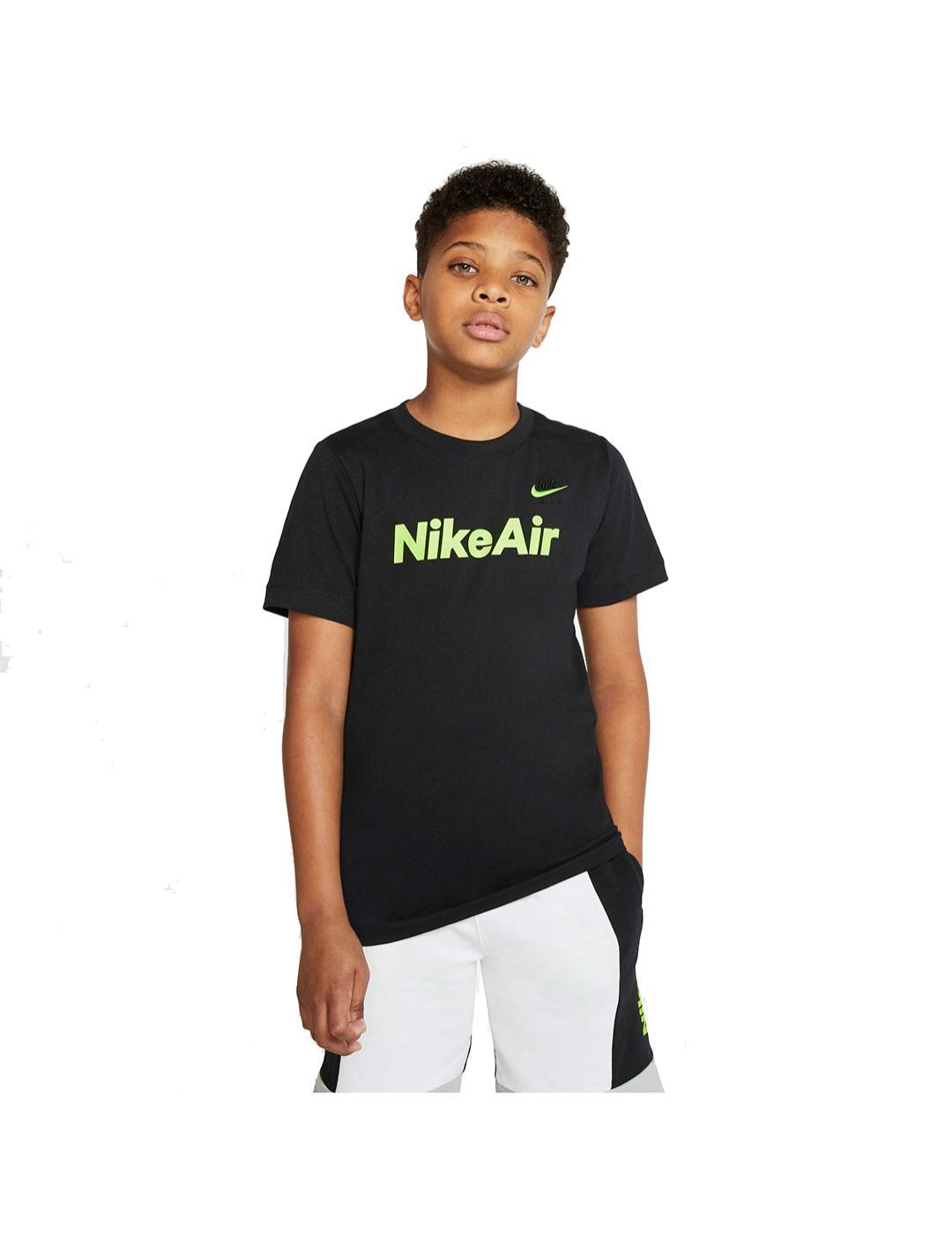 Camiseta Niño Nike Air c Negra/Verde