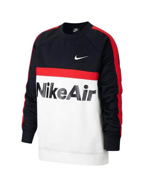 lema conspiración Competitivo Sudadera Niño Nike Air Crew Negra/Roja/Blanca