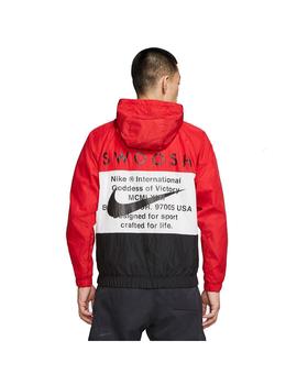 Chaqueta Hombre Nike Swoosh Roja Blanca