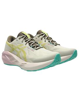 Zapatilla Mujer Asics Novablast™ 5 Beige Verde Rosa