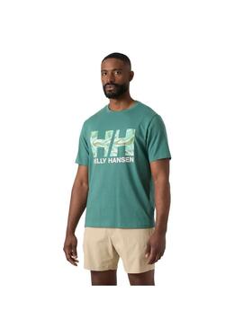 Camiseta Hombre Helly Hansen Core Graphic Verde