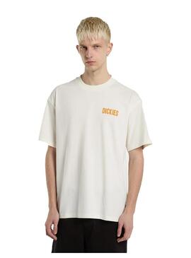 Camiseta Hombre Dickies Wolfhurst Blanca Mostaza