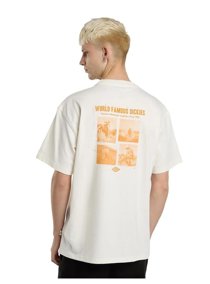 Camiseta Hombre Dickies Wolfhurst Blanca Mostaza