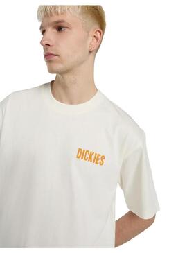 Camiseta Hombre Dickies Wolfhurst Blanca Mostaza