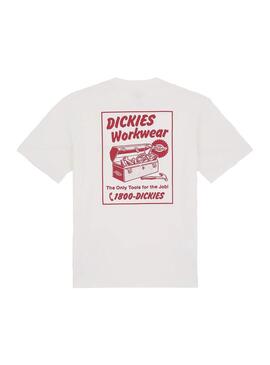 Camiseta Hombre Dickies Drt Ridge Blanca Roja