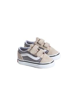 Zapatilla Baby Vans Old Skool V 2Tne Gris