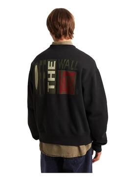 Sudadera Hombre Vans Strech Stack Crackle Negra
