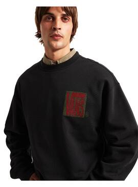 Sudadera Hombre Vans Strech Stack Crackle Negra