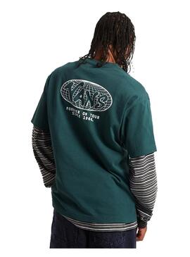 Camiseta Hombre Vans World Tour Loose Verde