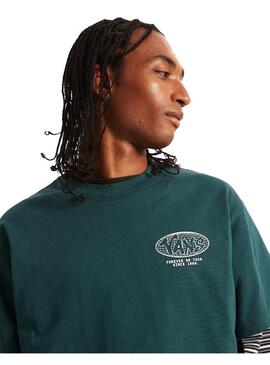 Camiseta Hombre Vans World Tour Loose Verde
