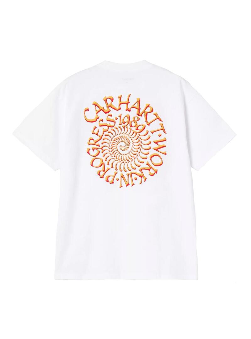 Camiseta Hombre Carhartt WIP Spiral Blanca Rojo