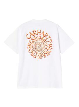 Camiseta Hombre Carhartt WIP Spiral Blanca Rojo