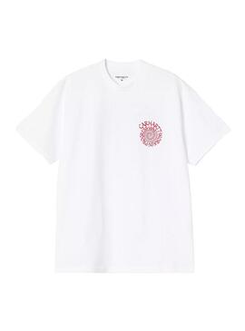 Camiseta Hombre Carhartt WIP Spiral Blanca Rojo