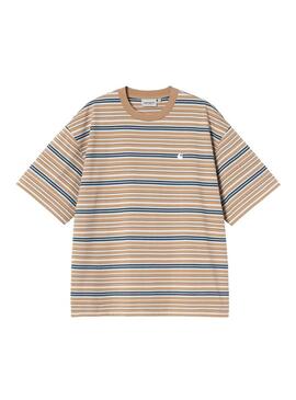 Camiseta Hombre Carhartt WIP Zane Marron Azul