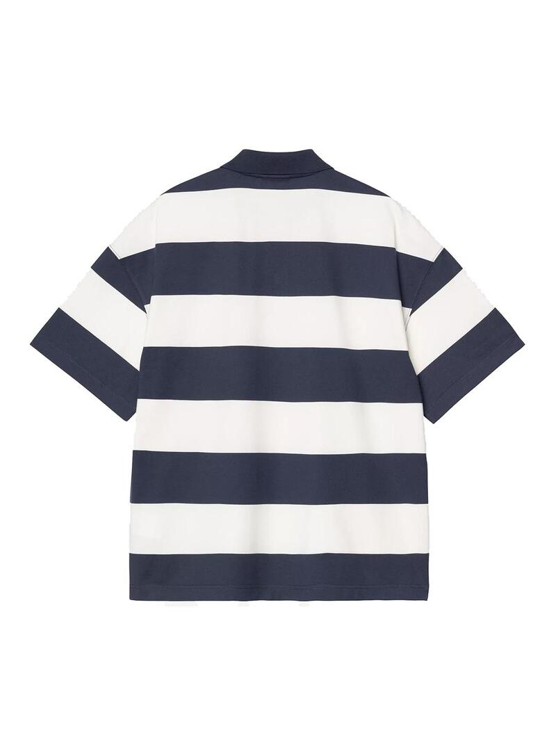 Polo Hombre Carhartt WIP Delray Azul Blanco