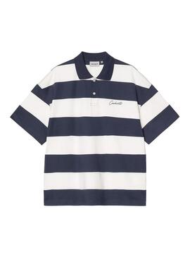 Polo Hombre Carhartt WIP Delray Azul Blanco