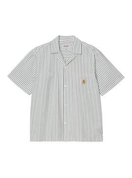 Camisa Hombre Carhartt WIP Leavel Rayas Azul Blanco