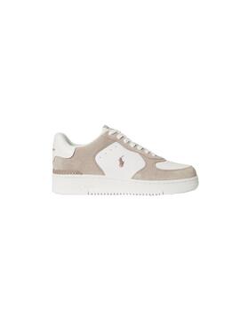 Zapatilla Hombre Ralph Lauren Masters Crt Blanca Beige