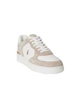 Zapatilla Hombre Ralph Lauren Masters Crt Blanca Beige