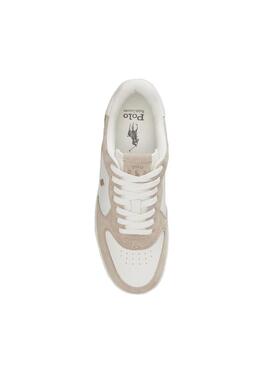 Zapatilla Hombre Ralph Lauren Masters Crt Blanca Beige