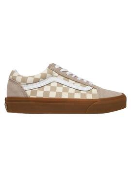 Zapatilla Mujer Vans Old Skool Cuadros beige