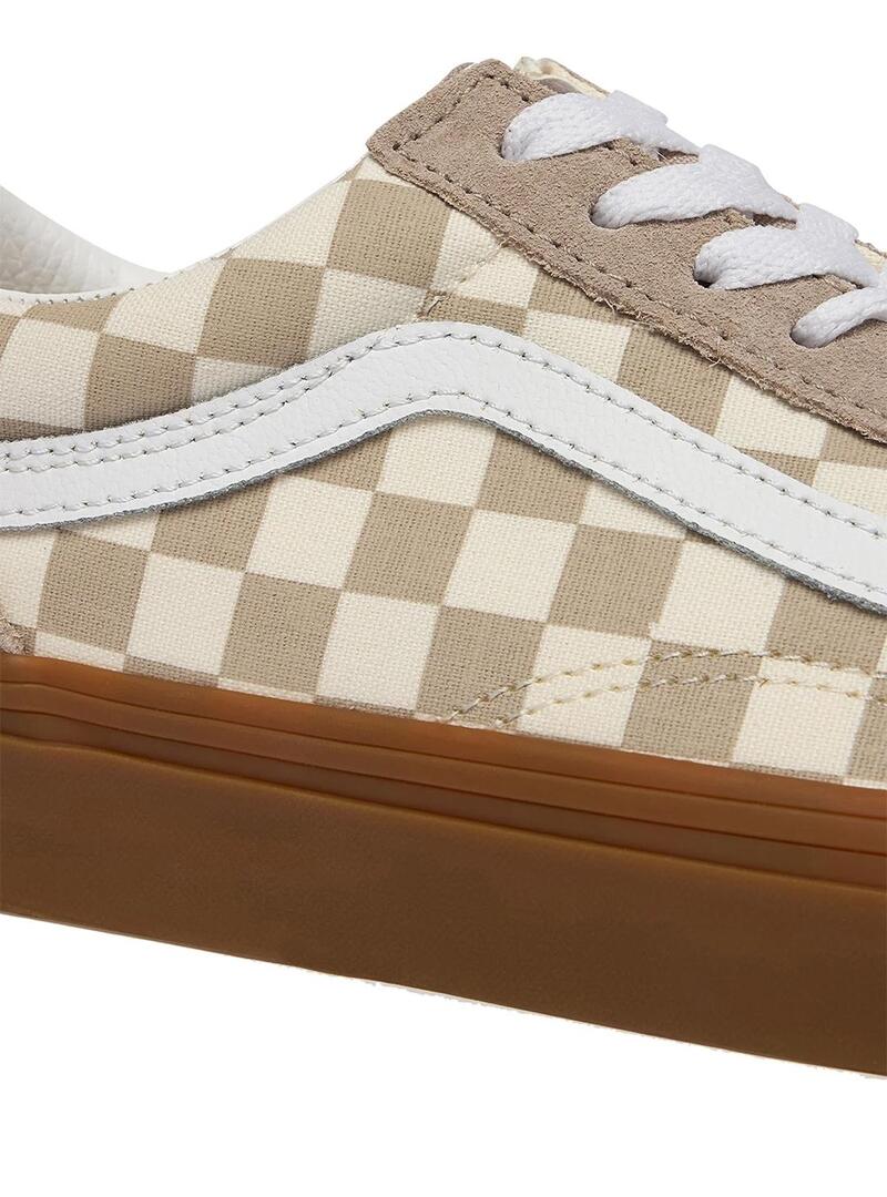 Zapatilla Mujer Vans Old Skool Cuadros beige