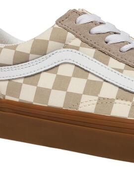 Zapatilla Mujer Vans Old Skool Cuadros beige