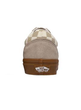 Zapatilla Mujer Vans Old Skool Cuadros beige