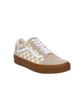 Zapatilla Mujer Vans Old Skool Cuadros beige