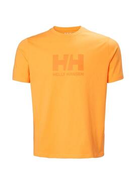 Camiseta Hombre Helly Hansn Logo T-shirt Naranja