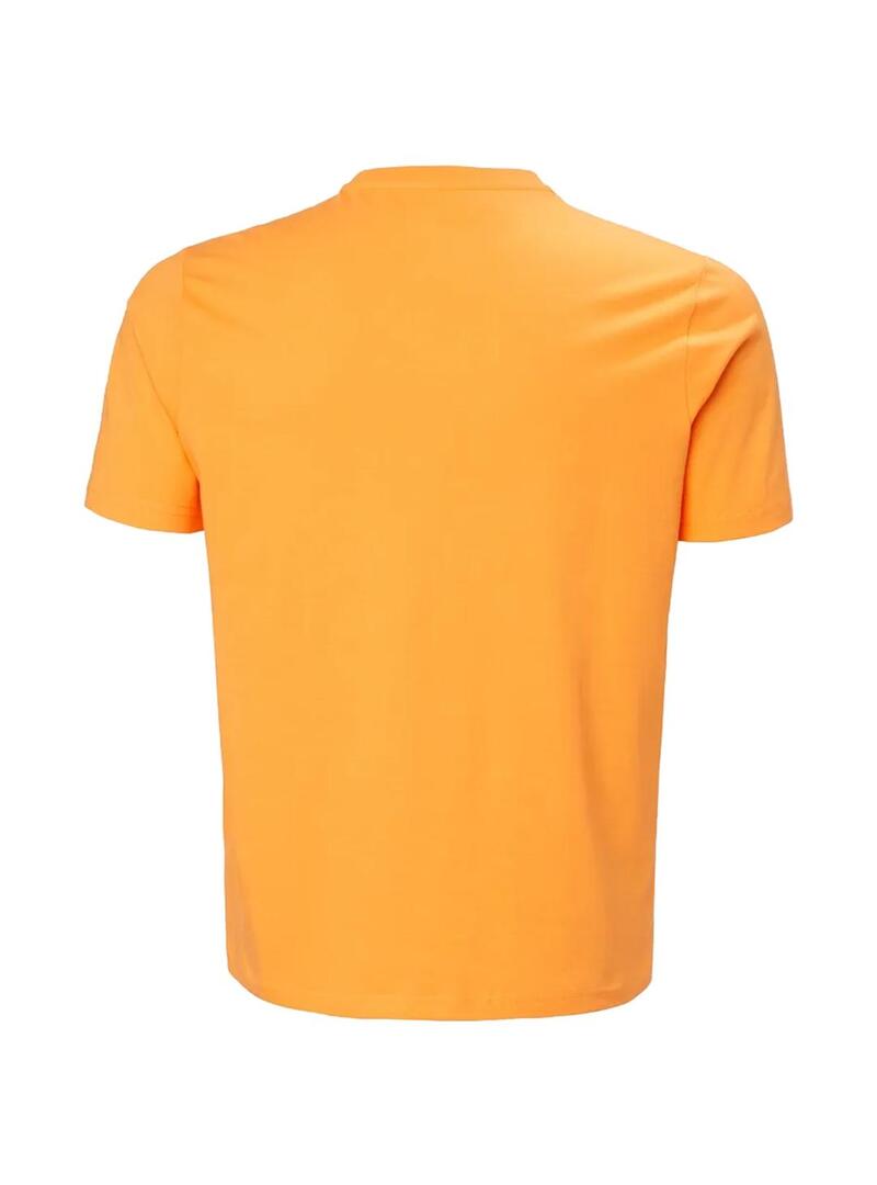 Camiseta Hombre Helly Hansn Logo T-shirt Naranja