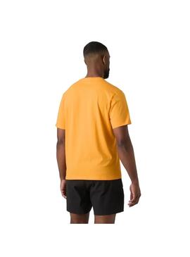Camiseta Hombre Helly Hansn Logo T-shirt Naranja