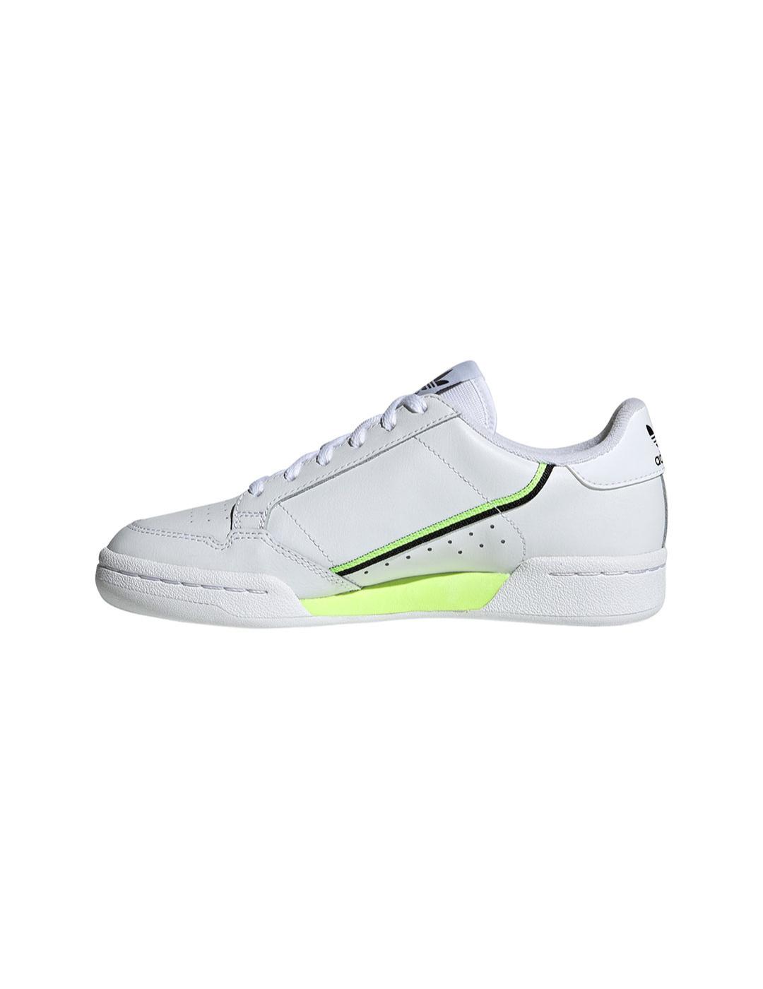 Zapatilla Junior adidas Continental 80 Blanca Fluo