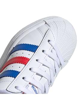 Zapatilla Unisex adidas Superstar J Rojo/Azul