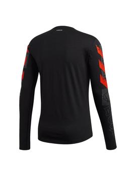 Camiseta Hombre adidas Fast GFX Negro/Naranja