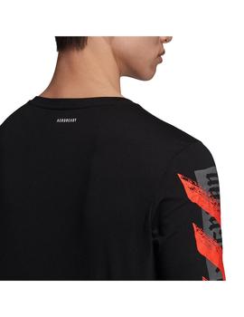 Camiseta Hombre adidas Fast GFX Negro/Naranja